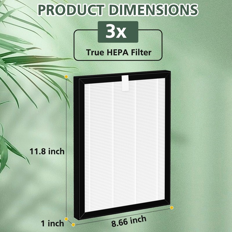 ProHEPA 9000 True HEPA Replacement Filters Compatible with VEVA ProHEPA