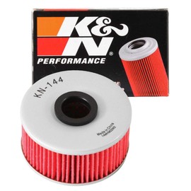 K&N Filtro de Aceite Powersports Cartucho 76 x 40 mm Compatible con Yamaha KN-144, Negro