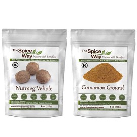 The Spice Way Bundle includes Cinnamon Ground 8oz & Nutmeg Whole 4oz