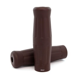 Coke Bottle Handlebar Grips - Cafe Dark Brown - 7/8" - Vintage Motorcycle Cafe Brat Chopper Bobber