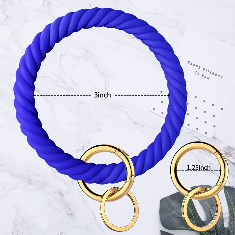 Idakekiy Llavero de silicona para mujeres y niñas, Azul /