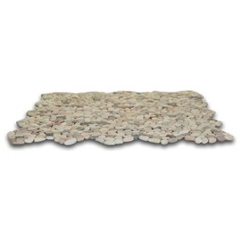 CNK Tile Mini Island Mix Pebble Tile - 12" x 12" Natural River Stones for Shower Bathroom Flooring Backsplash and Outdoor Landscaping - Durable Versatile Easy Maintenance Weather-Resistant - Pack of 1