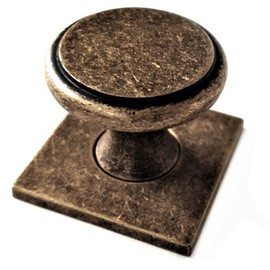 French Furniture Fittings Set of 6 Bordeaux Kitchen Cabinet Knobs with Backplate – Stylish Zinc Handles for Cupboard Doors, Drawers & Wardrobes – Polished Chrome, Antique Pewter & Deep Antique Brass