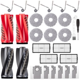 EOVWAEO 28 Pack Accessories for Roborock saros 10R Vacuum Robot, Replacement 4 Main Brushes 6 Mop Pads 6 Dust Bags 6 Sidebrushes 4 Filters 1 Cleaning Brush 1 Screwdriver