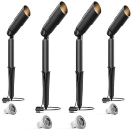VENUS MANUFACTURING Low Voltage LED Spotlight 12V Outdoor Spot Lights Landscape Lighting 3 Watt 3000K Warm White Light Weatherproof Spot Light for Garden Trees with Spike & Connector 4Pack