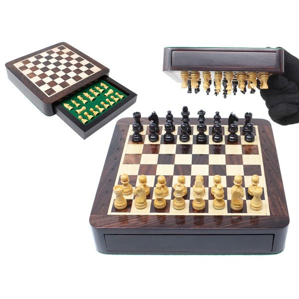 House of Chess - 7.5 Inch Wooden Magnetic Travel Chess