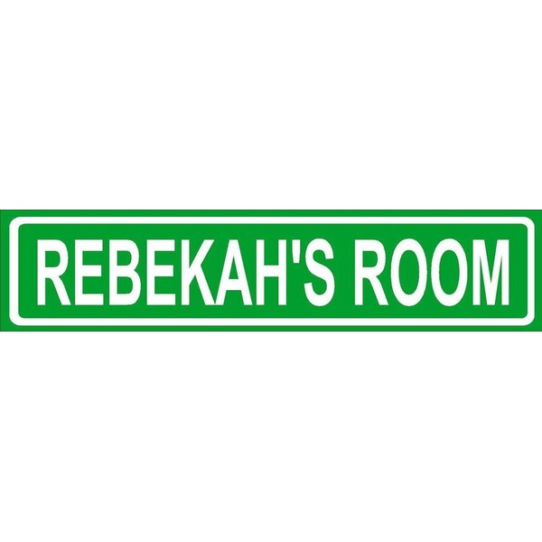 Rebekah Room Green Aluminum Street Sign 4"x18" Great Décor for Any Room Girls Name