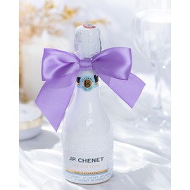 RainbowPana 50 Pack 4.5" Twist Tie Bows, Luxury Violet Satin Ribbon Pretied Bows, Premade Craft Decoration for Package