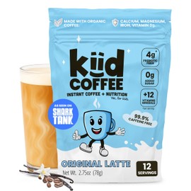 Kiid Coffee - 99.9% Caffeine-Free Organic Coffee for Kids - As Seen on Shark Tank - 12 Vitamins & Minerals, 4g Prebiotics, 0g Sugar - Non-GMO & Gluten-Free - Healthy Snack - Original - 12 Servings
