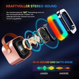 2024 Karaoke Machine Microphone for Children and Adults: Wowstar Karaoke Microphone Children - Mini Karaoke Machine - Karaoke Box Set Bluetooth Speaker - Gifts Birthday Gift for Girls