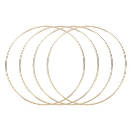 sourcing map 4 Pcs Dream Catcher Rings,Metal Craft Hoops Floral Hoops 6 Inch Macrame Hoops Rings for DIY Crafts Wreath Making Supplies Plant Hangers,Gold