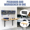 Wall Mount Folding Workbench with Pegboard Kit, Size: 47.25x22.75
