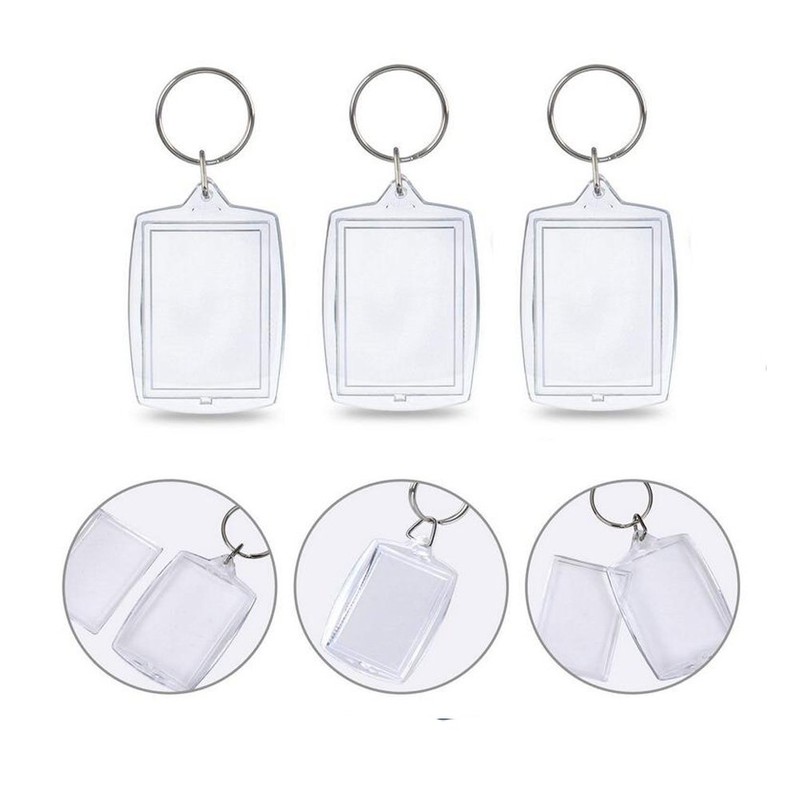 SYBL 10Pcs Acrylic Photo Frame Keychains - Rectangle Blank Photo