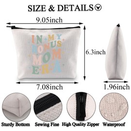 PLITI Bonus Mom Makeup Bag Step Mom Birthday Gifts from Daughter in My Bonus Mom Era Gift Mother in Law Wedding Cosmetic Bag (in My Bonus mom bagU)