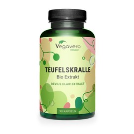 Organic Devil's Claw Capsules Vegavero®, 1,665 mg per daily dose, extract with 2.7% harpagoside, African devil's claw from South Africa, German production, no additives, 90 pieces