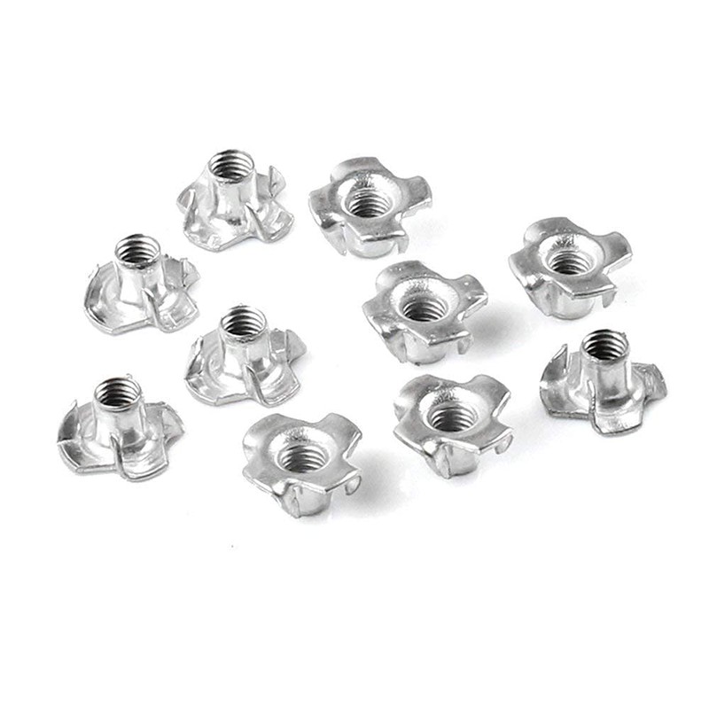 M5 (5mm Ø) T-Nuts Four Pronged Tee Nut Captive Blind