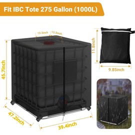 KY-HUAEN IBC Tote Cover For 275 Gallon Tote Cover,420D Waterproof Oxford Cloth With Zipper IBC Water Tank Protective Cover