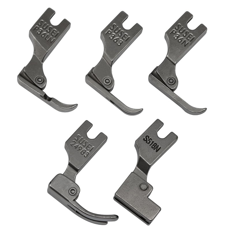YEQIN 5Pcs Industrial Sewing Machine Zipper Cording Presser Feet for