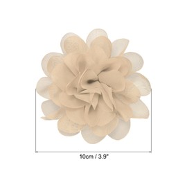 PATIKIL 3.9" Chiffon Flowers, 10 Pcs Mesh Fabric Flowers Sewing Fabric Appliques Headband Embellishments for DIY Craft Wedding Decor, Coffee