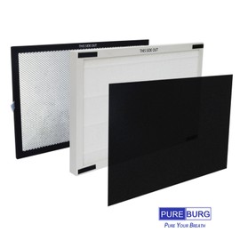 PUREBURG YY25630 Replacement Filter Set Compatible with Lasko HF25630 Pure Platinum HEPA Air Purifier, H13 4-Stage Filtration Tio2 Activated carbon Air Clean Dust VOCs