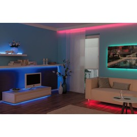 Paulmann 3987 LED Strip Tip Complete Set 3 m RGB IP20 230/24 V Including 8.0 Watt Dimmable Light Strip White Plastic