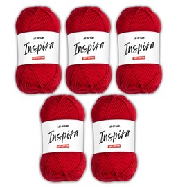 Art of Yarn İnspira 100% Cotton Yarn -3 DK Light, Soft & Smooth Yarn for Crocheting, Knitting & Crafts –250g (8.8 Oz), 425m (464.8 Yds) – Perfect for Baby Blankets, Scarves & More – 5 Skeins 99237