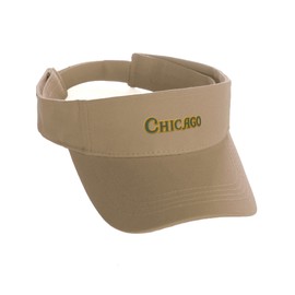 Daxton USA States Sport Golf Sun Protection Visor Headwear Hat, Khaki Visor Chicago