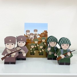 Soldier 7-Piece Set_Soldier 1, ROK Armed Forces 1, 2 North Korean Armed Forces 1 2_Job Paper Toy Vol. 19 / 군인 7종세트군인1 2국군1 2북한군1 2직업페이퍼토이 19탄