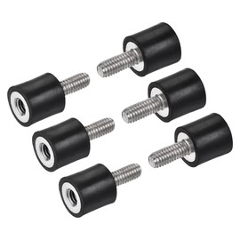 sourcing map M4 Rubber Mounts, 6pcs Male/Female Vibration Isolator Shock Absorber, for Garage Motor Air Compressor Car Boat Bobbins, D10mmxH10mm