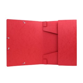 Exacompta - Ref 5270Z - Europa - Elasticated Filing Box, A4, 40mm Spine, Holds A4 Documents, Flat-Packed for Storage, Easy Assembly, Secure Elastic Straps, Spine Label - Red