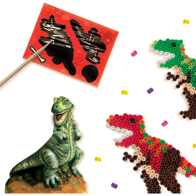 SES Creative 01409 Dinosaurs 3 in 1 Scratch, Bead &
