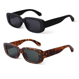 Laurinny Rectangle Sunglasses for Women Men Vintage Square 90s Sunglasses Trendy Square Glasses