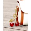 LightOnIt Cherry Bag Charms & Gold Initial Keychain for Handbags