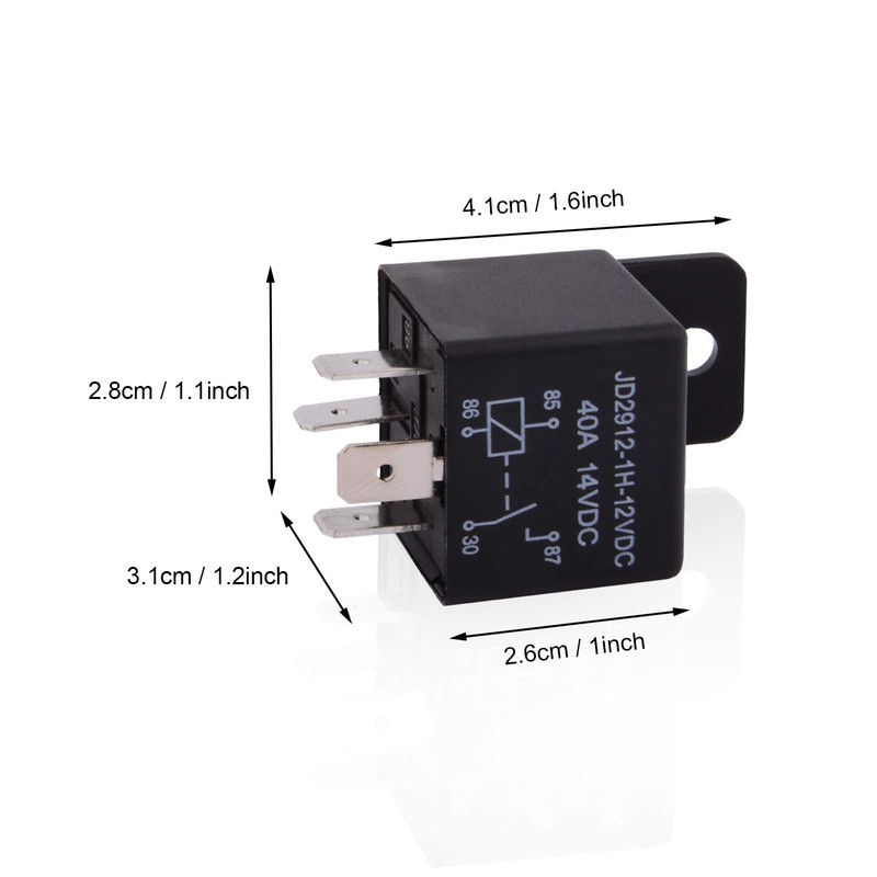 EHDIS Car Relay 4 Pin 12v 40amp Spst Model No.: