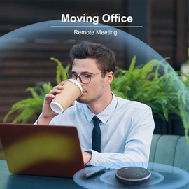 Conference Speaker and Microphone– TONGVEO Bluetooth Wireless USB C Speakerphone AI Noise Reduction, for Meeting Room Video Skype Call Home Office, 360º Loud and Clear Voice Pickup