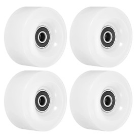 PATIKIL 32 x 58mm Rueda Patín Ruedas con Rodamientos, 4 Paquete 82A Quad Patín Reemplazo para Doble Hila Patín Monopatín Interior o Exterior, Blanco