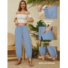 Women Capri Pants Casual Drawstring Elastic High Waist Baggy Wide