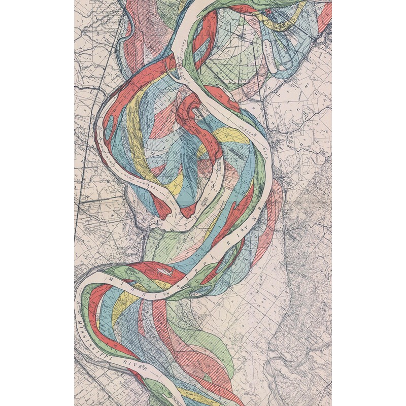 1944 Fisk Mississippi Meander Map Ancient River Bed Sheet 14
