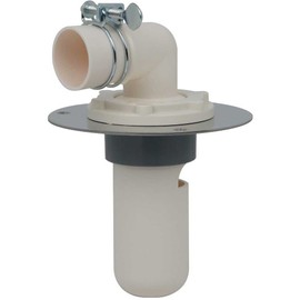 Kakudai 426-010-50 Drain Trap for Washing Machines, Odor Prevention, Direct Mount on Floor, For 50 VU Pipes, Wide Stainless Steel Plate Included