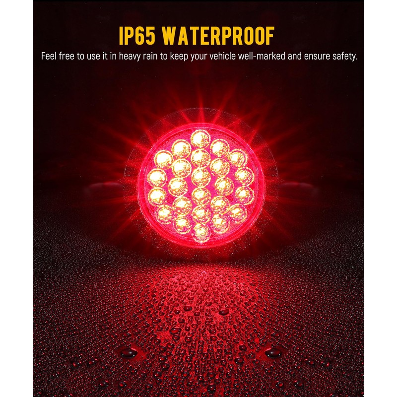 Partsam 12Pcs 4 Inch Round Led Trailer Tail Lights Kit