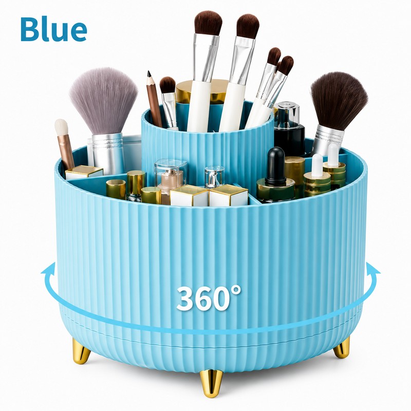 Rotating Makeup Brush Holder Organizer for Vanity Storage – 360°