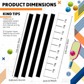 Fuyoooo 4 Pcs Tungsten Weighted Tape Tungsten Tuning Tape Self Adhesive Tungsten Tape for Paddles Edge Increase Power and Swing Speed