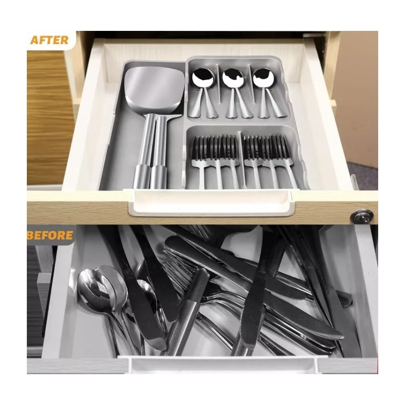 24x7 Organizador De Cubiertos Para Cajón 7 Compartimentos Cocina