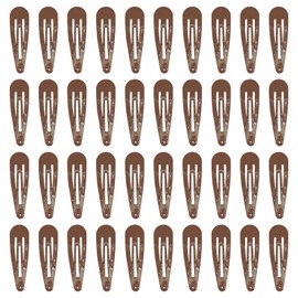 40 Pcs 2 Inch colorful Metal Snap Hair Clips No Slip Hair Barrettes For Women Hair Accessories(Brown)