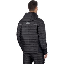 FXR Men's Podium Hybrid Quilted Hoodie 2025 (Black Ops - Large)