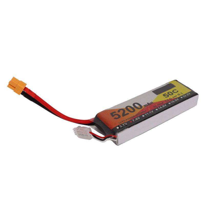 5200mah Lipo Battery 50C Discharge Rate 7.4V 2S RC Vehicles