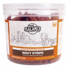 True Balance 30 Oz Bacon Cheese Wavy Strips Dog Treats - Pack of (2)