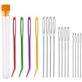 16 Pcs Large Eye Blunt Needles, Darning Needles for Wool, Crochet Needles, Tapestry Needle Yarn Needle, Wool Needles for Sewing Up Knitting for Crochet DIY Crafts (Random Colors)