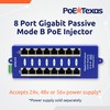 PoE Texas GPOE-8B - 8 Port PoE Injector - Gigabit