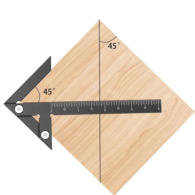 KETIPED Aluminum Imperial Circle Center Positioning, 45/90 Degree Positioning Ruler,